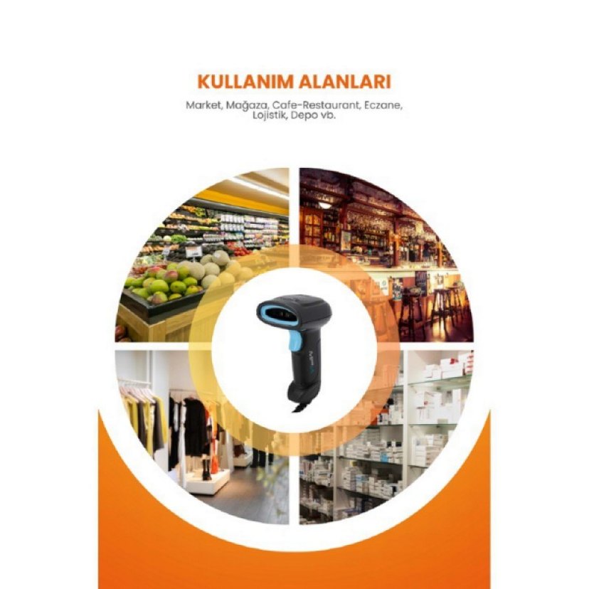 USB Kablolu 1D/2D Barkod & Karekod Okuyucu - Görsel 2