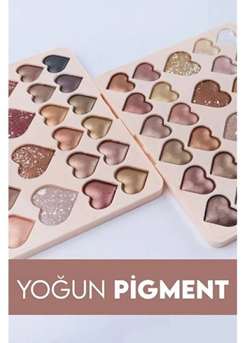 28'li Sedefli Shine Kalp Far Paleti - 2'li Set - Görsel 4