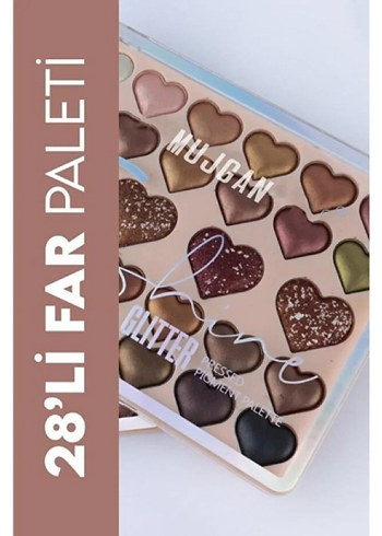 28'li Sedefli Shine Kalp Far Paleti - 2'li Set - Görsel 3