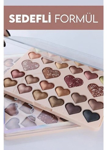 28'li Sedefli Shine Kalp Far Paleti - 2'li Set - Görsel 5