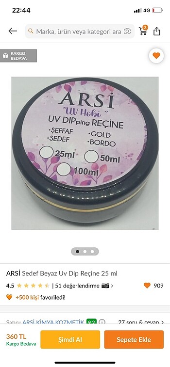 Dip reçine