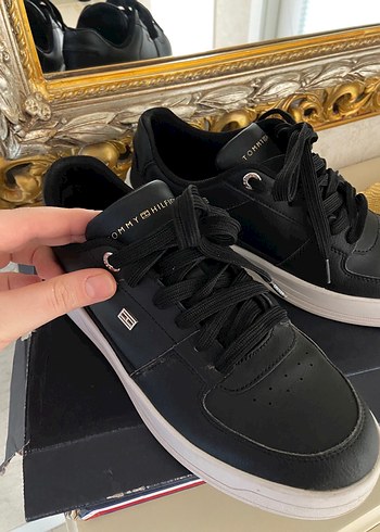 40 Beden Tommy Hilfiger Siyah Platform Topuklu Kadın Spor Ayakkabı