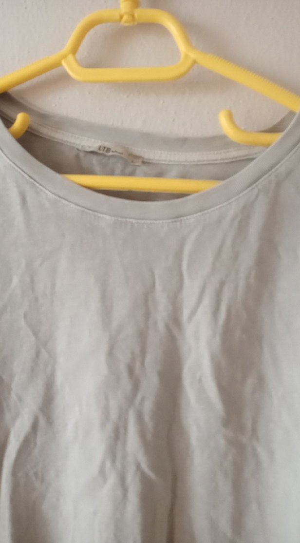 Gri Keten Kadın Tişört - Görsel 3