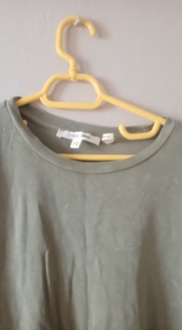 yeşil penye Rahat Kesim Kadın Tişört. salaş - Görsel 2