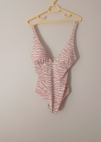 Pembe Zebra Desenli Mini Kadın Mayo