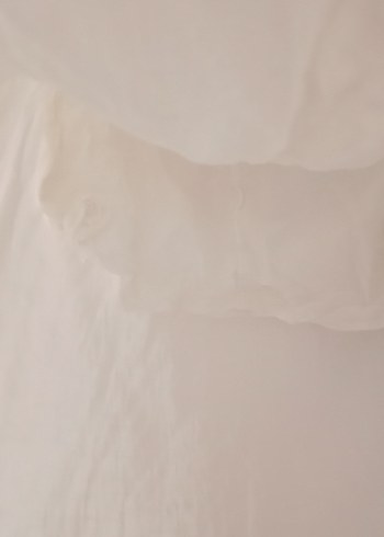 Düğmeli Beyaz Midi Keten Etek takım - Görsel 2