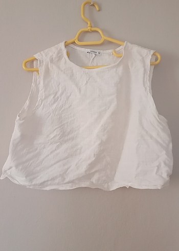 Düğmeli Beyaz Midi Keten Etek takım - Görsel 5