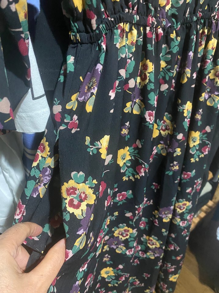 Çiçek Desenli Uzun Bohem Elbise - Görsel 4