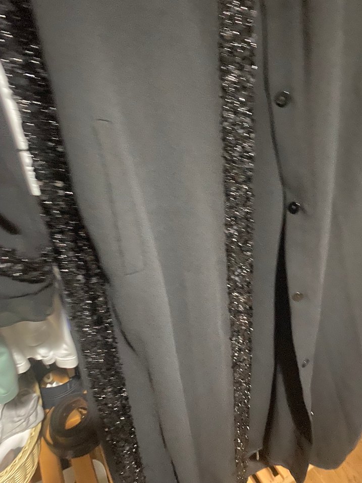 Uzun Siyah Drapeli Kadın Elbise - Görsel 5