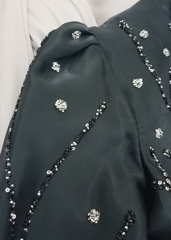 Siyah Payetli Uzun Abiye Elbise - Görsel 2