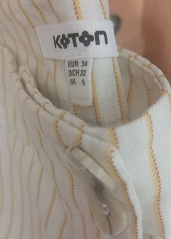 Sarı Çizgili Koton Pantolon - Ana görsel