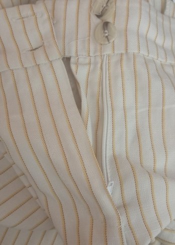 Sarı Çizgili Koton Pantolon - Görsel 4