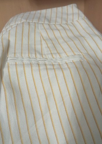 Sarı Çizgili Koton Pantolon - Görsel 6