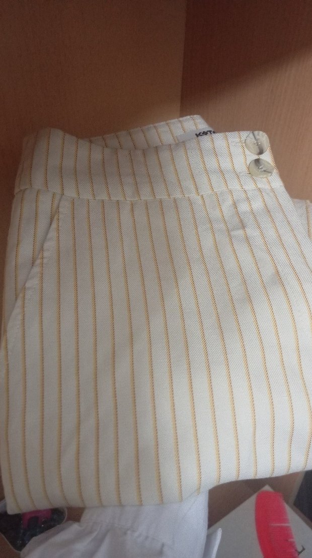 Sarı Çizgili Koton Pantolon - Görsel 3