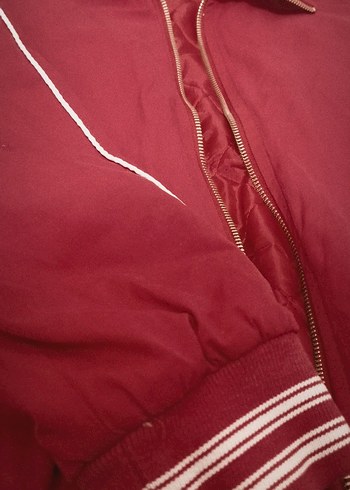 Bordo Fermuarlı Kadın Spor Ceket - Görsel 4