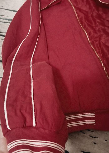 Bordo Fermuarlı Kadın Spor Ceket - Görsel 2