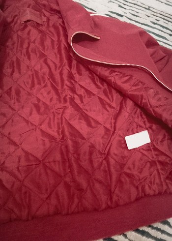 Bordo Fermuarlı Kadın Spor Ceket - Görsel 5