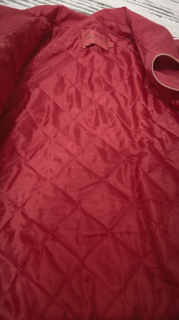 Bordo Fermuarlı Kadın Spor Ceket - Görsel 3