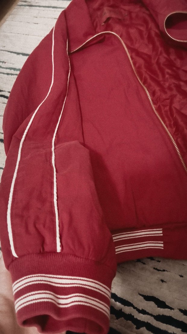 Bordo Fermuarlı Kadın Spor Ceket - Görsel 2