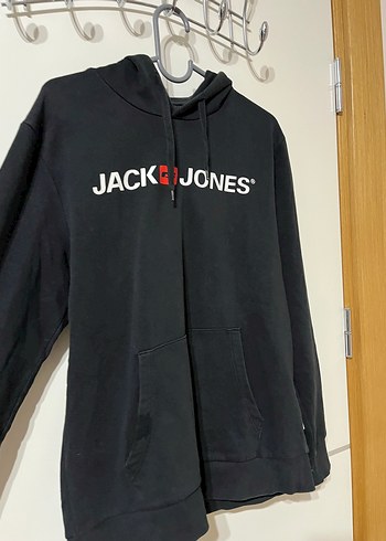 Siyah Kapüşonlu Jack & Jones Sweatshirt overisize