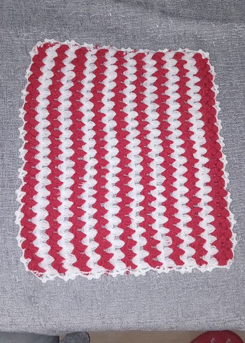 Kırmızı Beyaz Şeritli Banyo lifi - Görsel 2