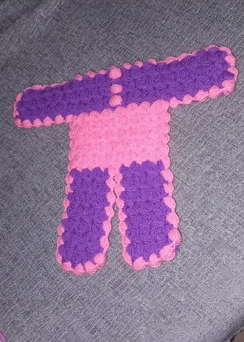 Mor ve Pembe Örgü çocuk Banyo lifi - Görsel 2