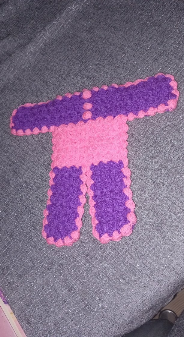 Mor ve Pembe Örgü çocuk Banyo lifi - Görsel 2