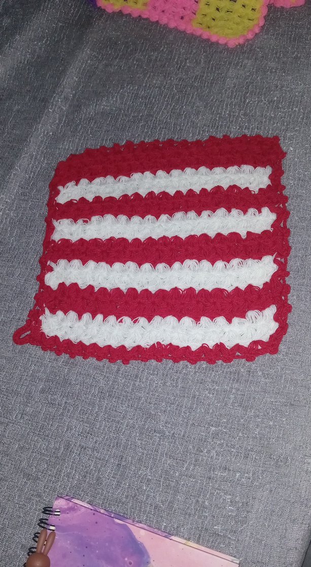 Kırmızı Beyaz Örgü Banyo lifi - Görsel 2