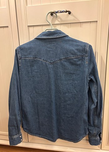 s Beden mavi Renk Düğmeli Denim Kadın Gömlek