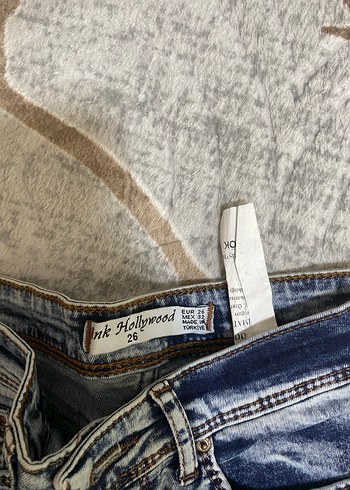 Trendyol & Milla Bağcıklı Gri Mavi Midi Kot Pantolon