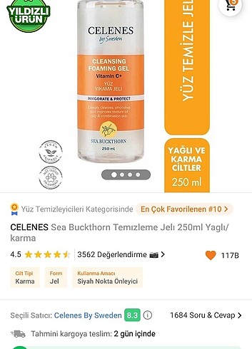 Celenes yüz temizleme Jeli