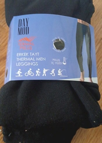 Siyah Termal Erkek Tayt kaliteli kış aylarında sıcak tutar - Görsel 2