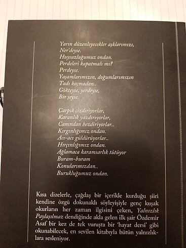  Yalnızlık paylaşılmaz özdemir asaf şiir kitabı 
