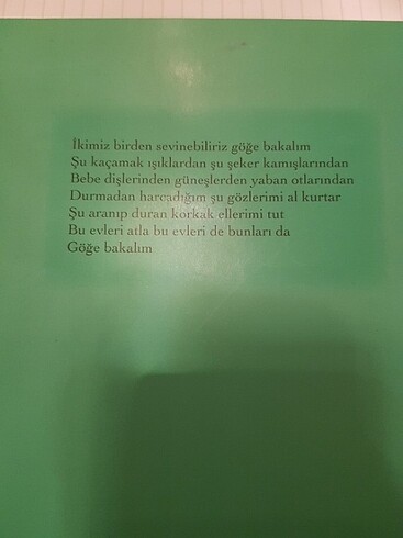  Turgut uyar göğe bakma durağı şiir kitabı 