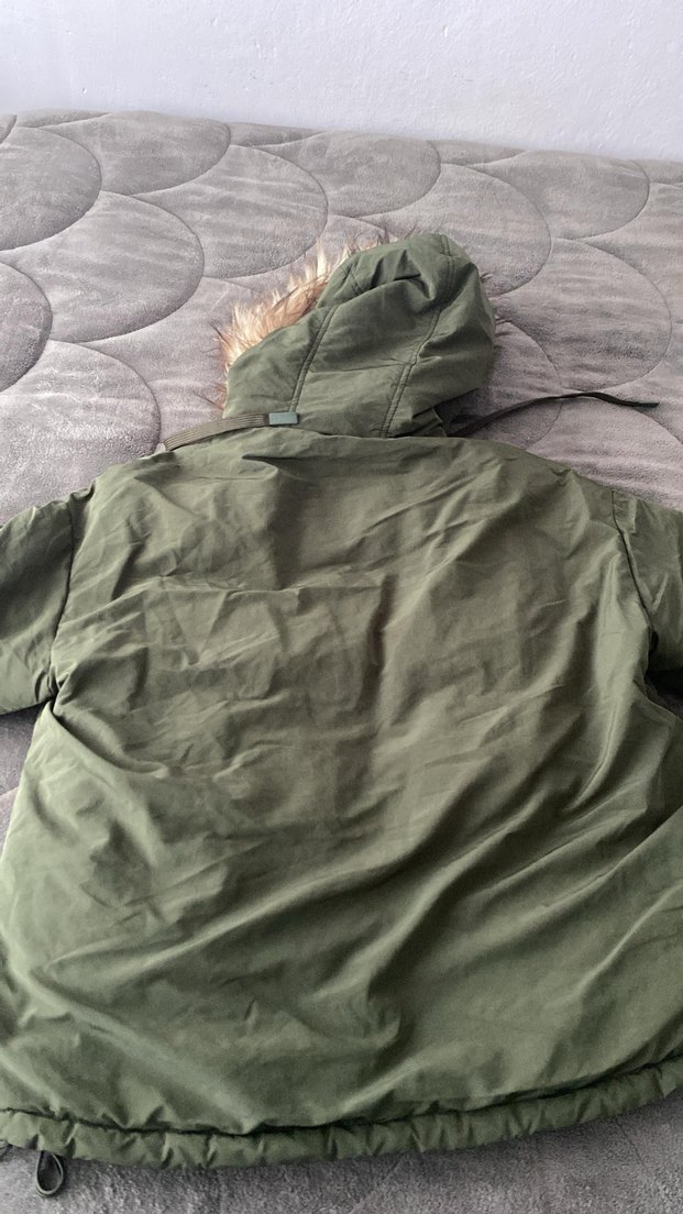 Kadın Yeşil Kürklü Midi Kışlık Mont - Görsel 4