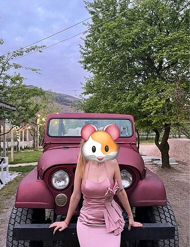 s Beden pembe Renk Saten kumaş abiye elbise