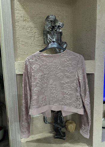 Dantel Detaylı Uzun Kollu Bolero - Görsel 5