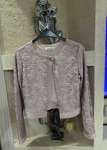 Dantel Detaylı Uzun Kollu Bolero - Görsel 4