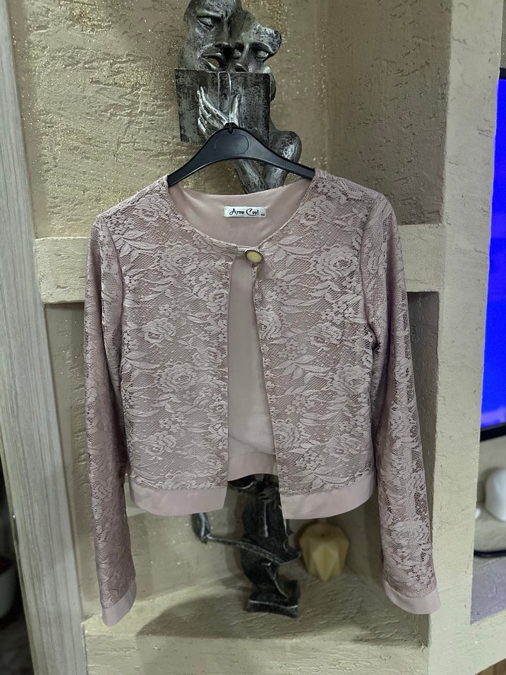 Dantel Detaylı Uzun Kollu Bolero - Görsel 2