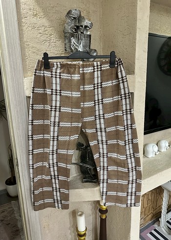 Kahverengi Ekose Desenli Lastikli unısex Pijama Altı - Görsel 4