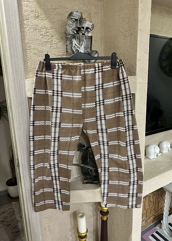 Kahverengi Ekose Desenli Lastikli unısex Pijama Altı - Görsel 3