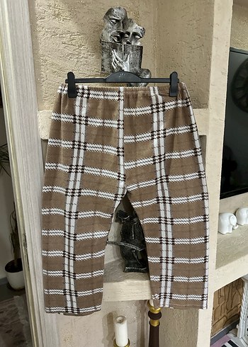 Kahverengi Ekose Desenli Lastikli unısex Pijama Altı - Görsel 2