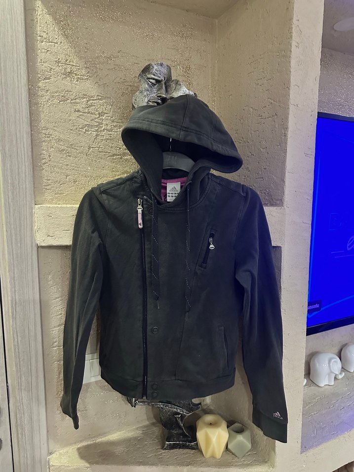 Siyah Süet Kapüşonlu Fermuarlı Kadın Ceket - Görsel 2