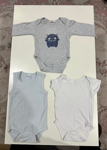 Gri Bebek Triko Çıtçıtlı Body Seti - Görsel 2