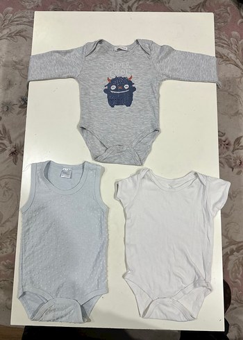 Gri Bebek Triko Çıtçıtlı Body Seti - Görsel 3