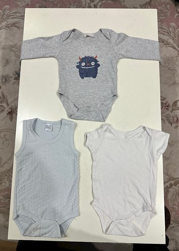 Gri Bebek Triko Çıtçıtlı Body Seti - Görsel 4