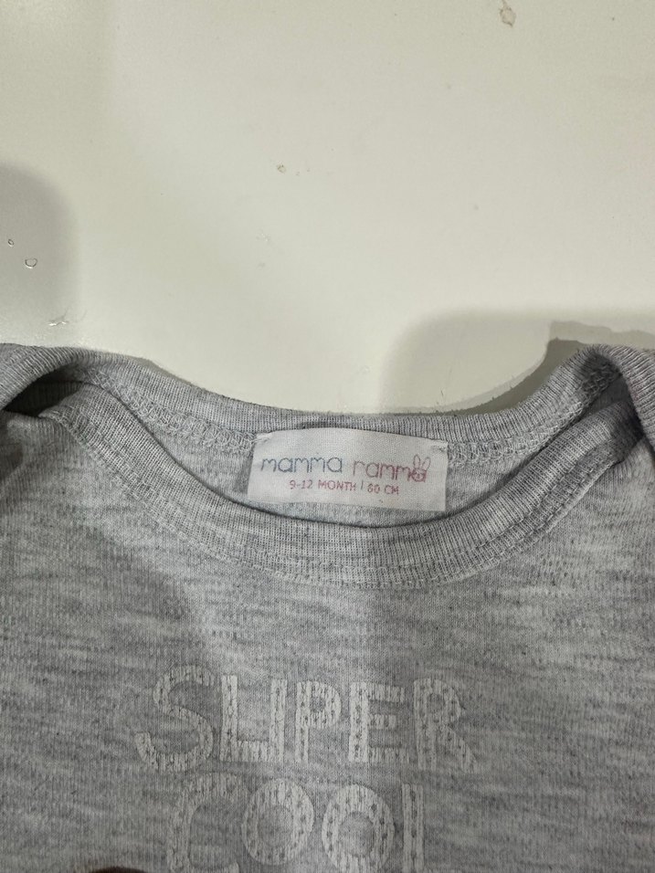 Gri  Bebek Triko Çıtçıtlı Body Seti - Görsel 5