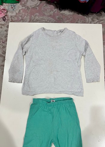 Çocuk Gri Sweatshirt ve Yeşil Eşofman Altı - Görsel 5