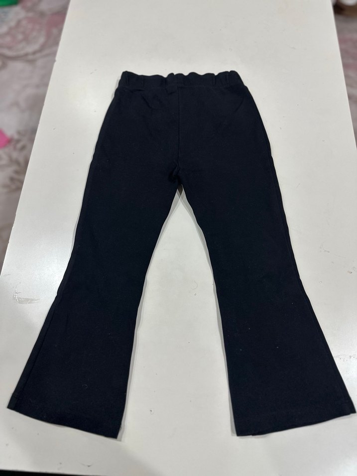 Siyah Kadın Geniş Paça Midi Pantolon - Görsel 3