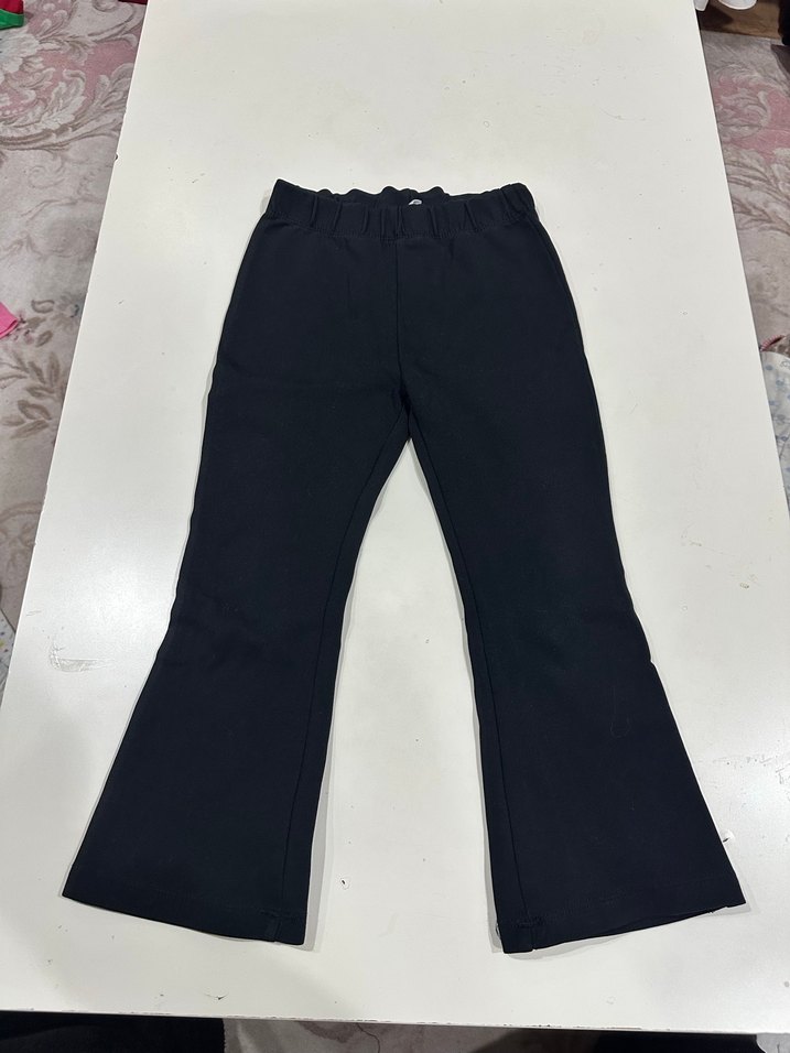 Siyah Kadın Geniş Paça Midi Pantolon - Görsel 2